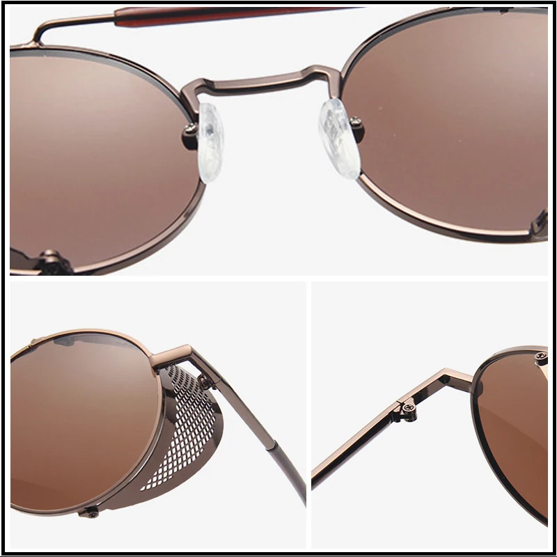 Steampunk Round Sunglasses Men Women Retro Gothic Metal Male\'s Sun Glasses Fashion Brand Designer Summer Driving Shades