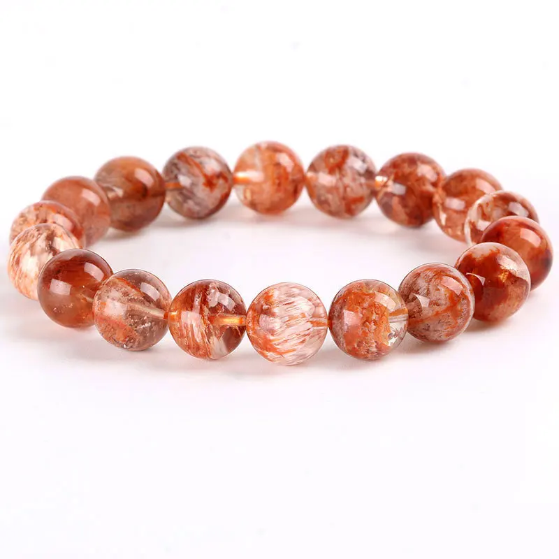 

6A Free shipping 8-14mm Red Multi-inclusions Crystal bracelet smooth round crystal for jewelry making