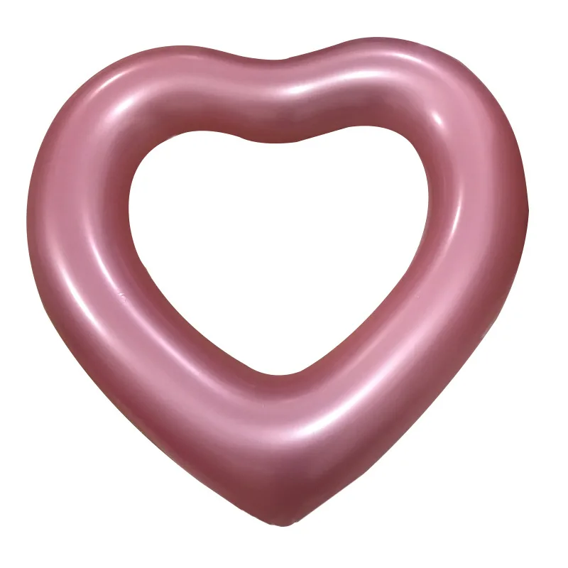 Rose Gold Love Swimming Ring Thickening Inflatable Swimming Circle Floating Floating Bed Beach Swimming Pool Toys 90# 120#