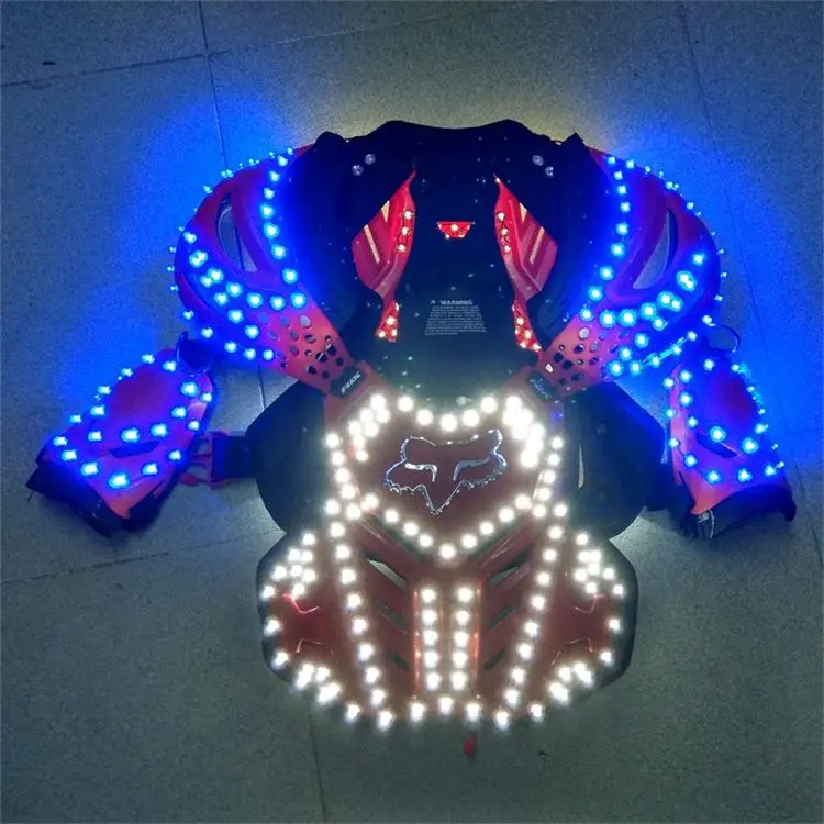 Stage show dance Light up led costume nightclub Bar clothing Future technology show space Warrior Luminous Armor