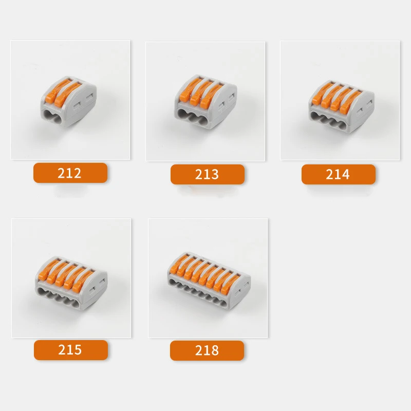 Box-Packed Fast Wire Connector 212/213/214/215 Universal Compact Push-in Conductor Wiring Connector Terminal Block