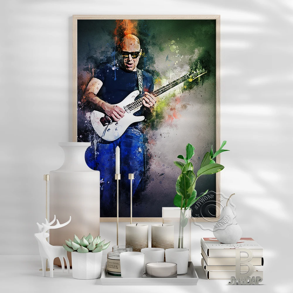 Dazzling Watercolour Guitarist Singer Prints Poster, Heavy Metal Music Pop Star Poster, Rock Fans Collect Wall Art Home Decor