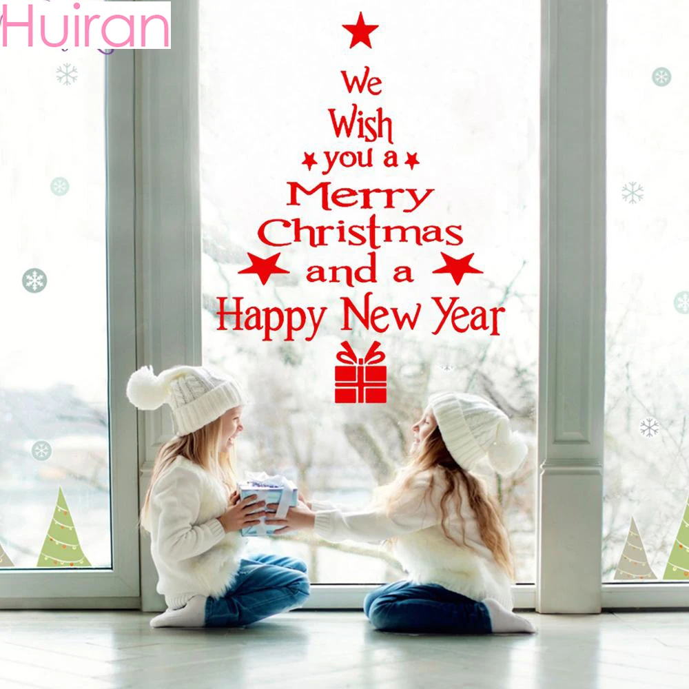 2023 Christmas Window Stickers Wall Christmas Window Wall Decor Merry Christmas Decor for Home New Year Sticker Door Decoration