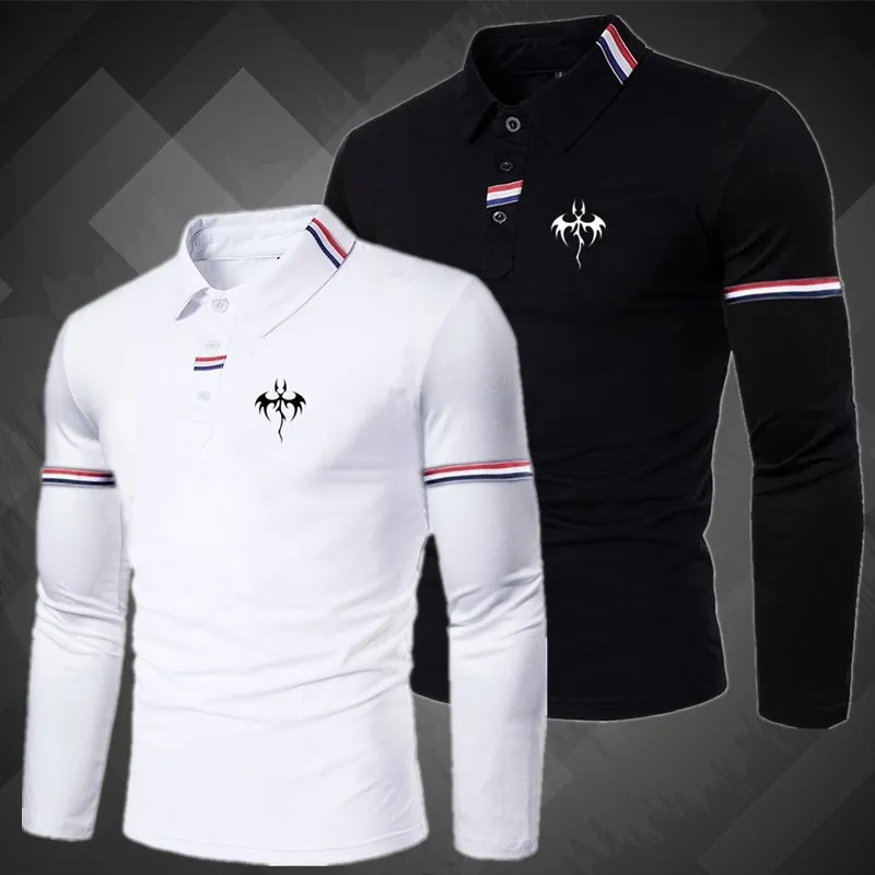 Fall New Men\'s Long Sleeve Casual Polo Shirt Fashion Sports Polo Shirt