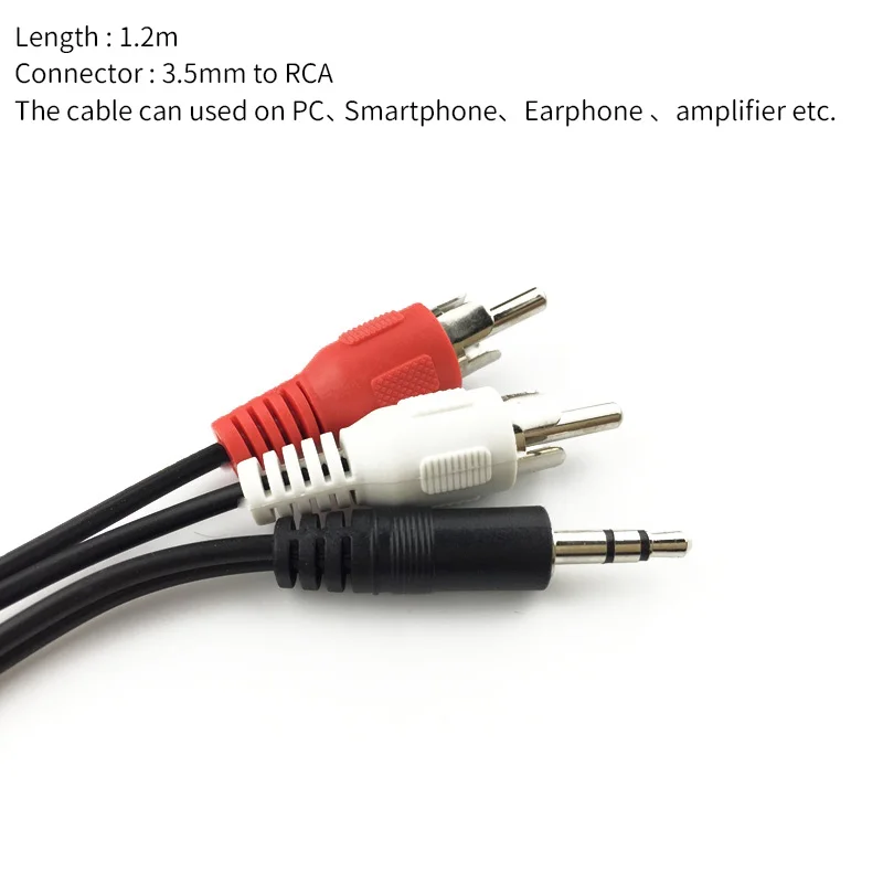UNISIAN-كابل صوت RCA ، 1 متر ، 3.5 مللي متر ، ستيريو إلى 2 RCA Y ، كابل صوت بمقبس 3.5 مللي متر ، مكبر صوت للكمبيوتر الشخصي ، MP3 ، DVD