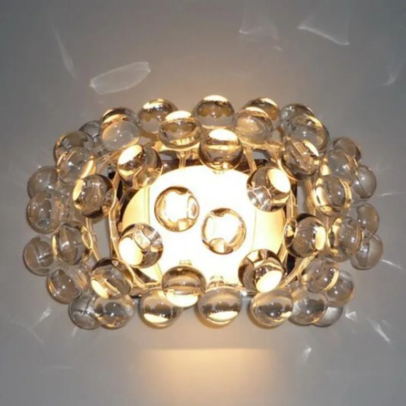 

Simple modern Acrylic ion wall lamp Crystal Bead wall lights for bedroom Zeus Sweat Caboche sconces clear / amber