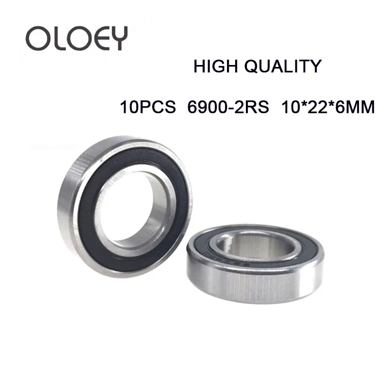 

Шарикоподшипник 6900-2RS, 10 х22х6 мм, Метрическая тонкая секция, 6900 2RS, 6900RS 61900 2RS, 10 шт.