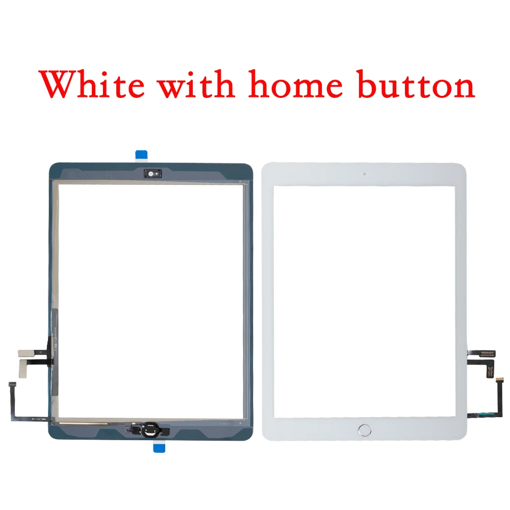 10pcs/lot For iPad Air 1 A1474 A1475 A1476 Touch Screen Digitizer Front Glass Display Touch Panel With Home Button + Adhesive