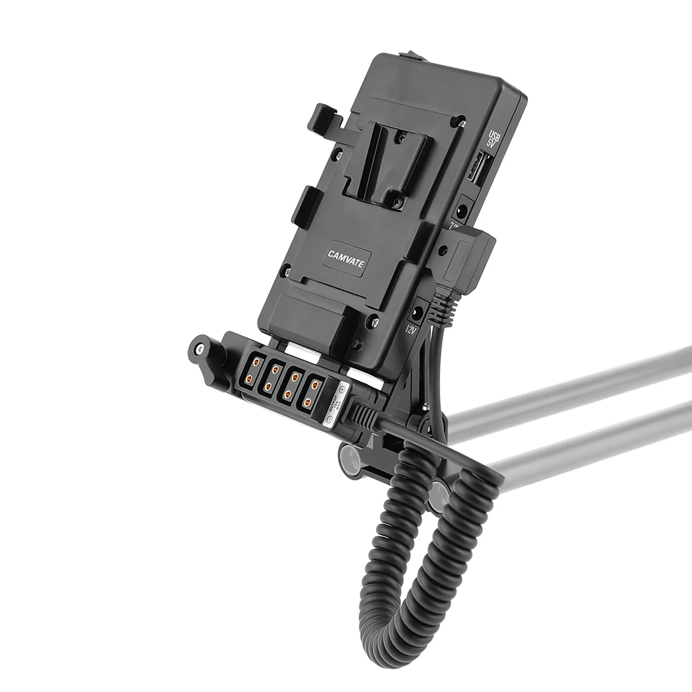 CAMVATE-لوحة تركيب سريعة التحرير ، قفل على شكل V ، مع حامل دعم قابل للتعديل ، ومخرج تحويل الطاقة ، ولوحة كتف ، ومشبك قضيب 15 مللي متر
