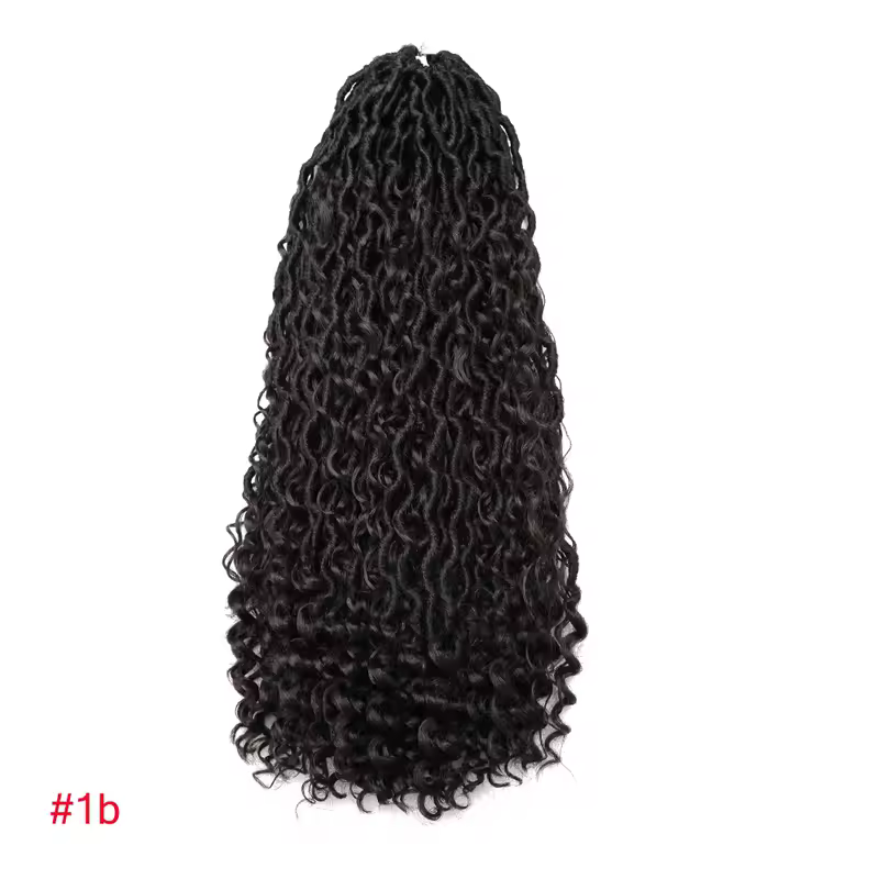 Synthetic Goddess Locs Crochet Hair Braids Curly Faux Locs Braiding Hair Extensions Wig For Women Black Hippie Boho Style - Image 7