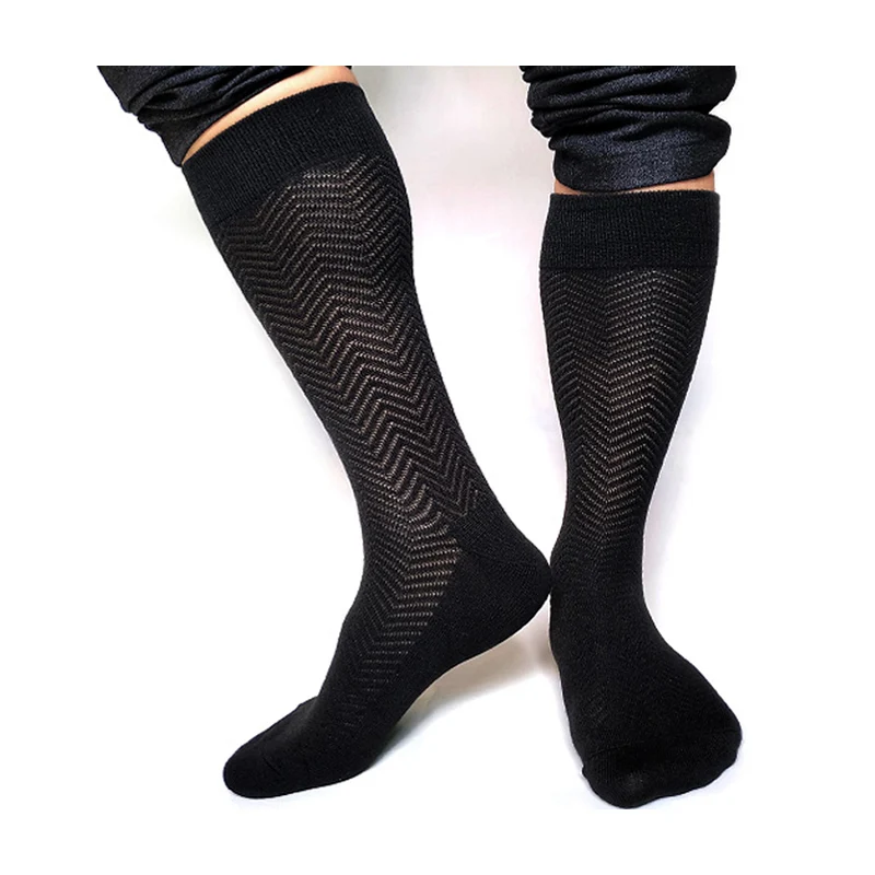 Brand Classic Mens Thick Winter Socks  New Arrival Fashion Gentlemen Formal Dress Suit Socks Black Cotton Hose for Man