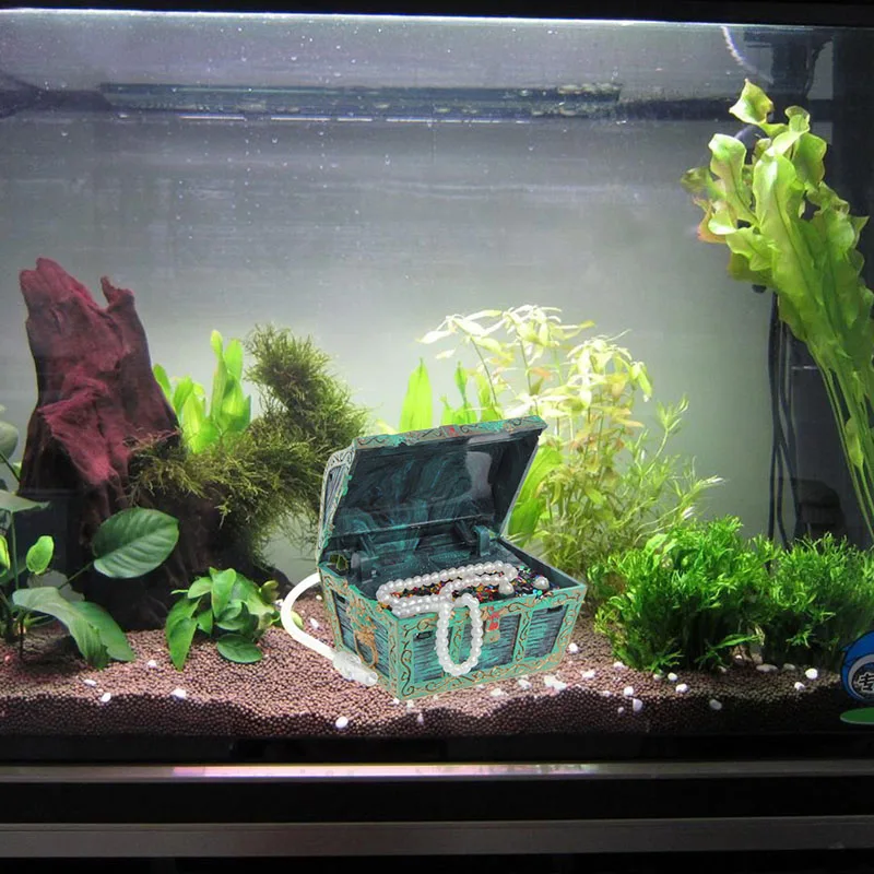 2022 nowa skrzynia skarbów w kształcie akwarium Air Action Ornament Fish Tank Aquascaping Decor