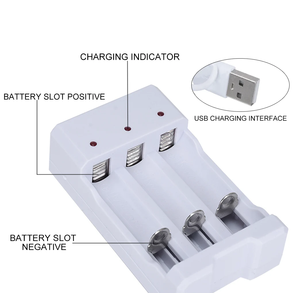 USB 4 Slots Fast Charging Battery Charger Short Circuit Protection AAA and AA Rechargeable Battery Station HighQuality