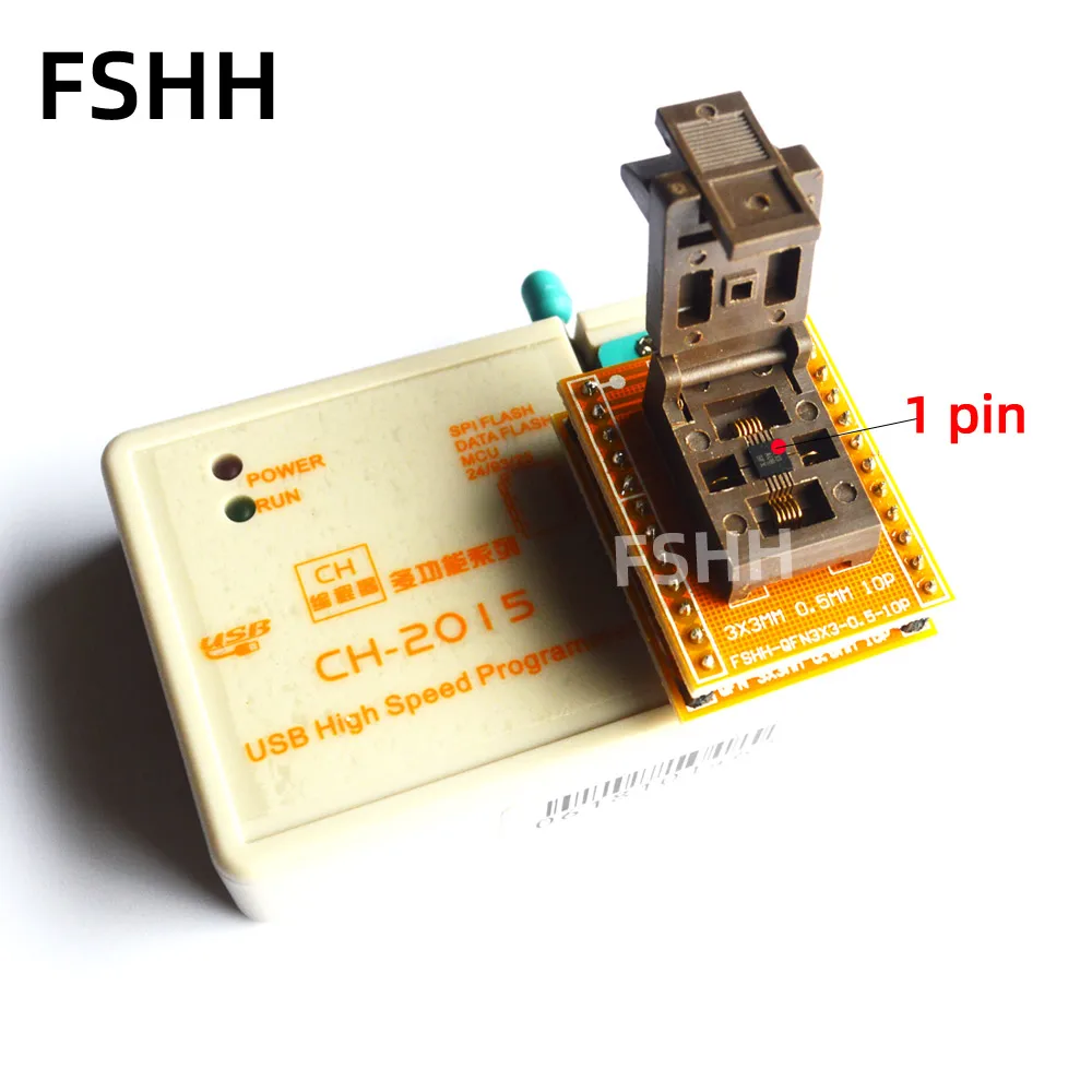 CH2015 programmer+QFN10 to DIP8 adapter for ATtiny13 tiny13A avr chip QFN10 0.5mm 3X3mm