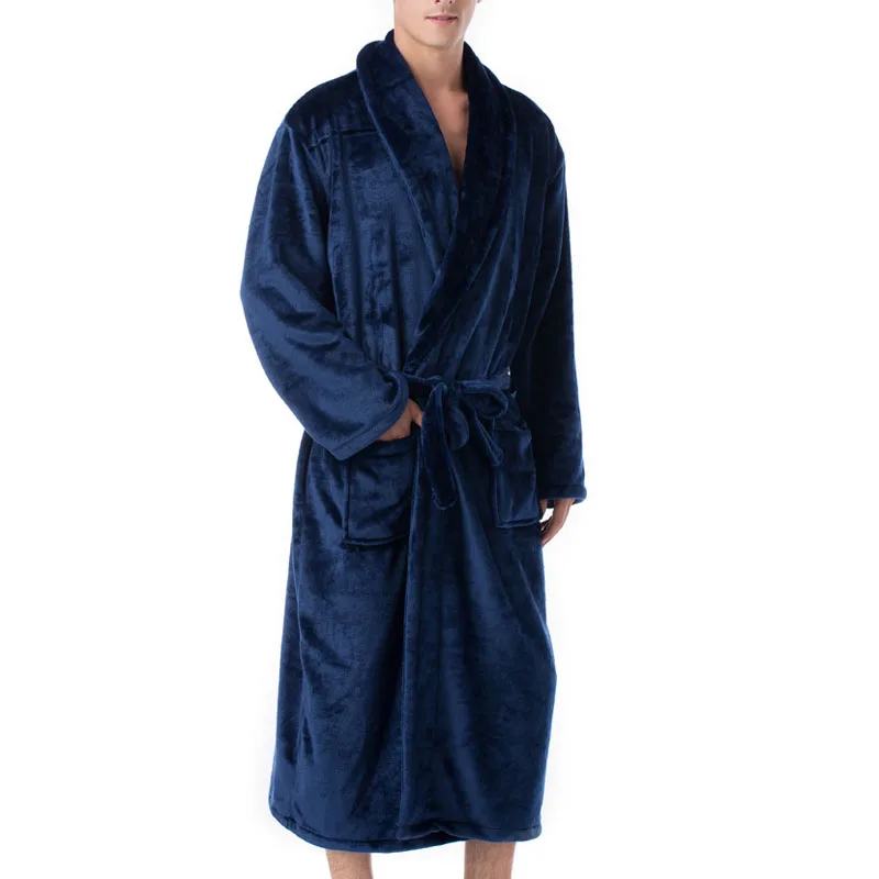 Spring Winter Men Bathrobe 9XL 8XL 7XL 6XL Bust 140cm Warm Plus Size Sleepwear Pajama