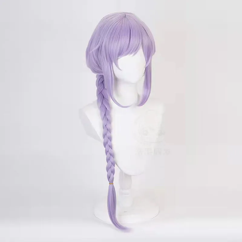 Anime Genshin Impact Cosplay Qiqi Women Long Light Purple Synthetic Wigs Cosplay Anime Cosplay Heat Resistant  Wig