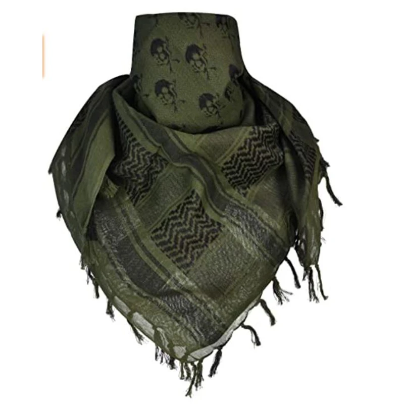 100% Cotton 110x110cm Tactical Keffiyeh Tactical Desert Scarf Military Arab Scarf Wrap Shemagh