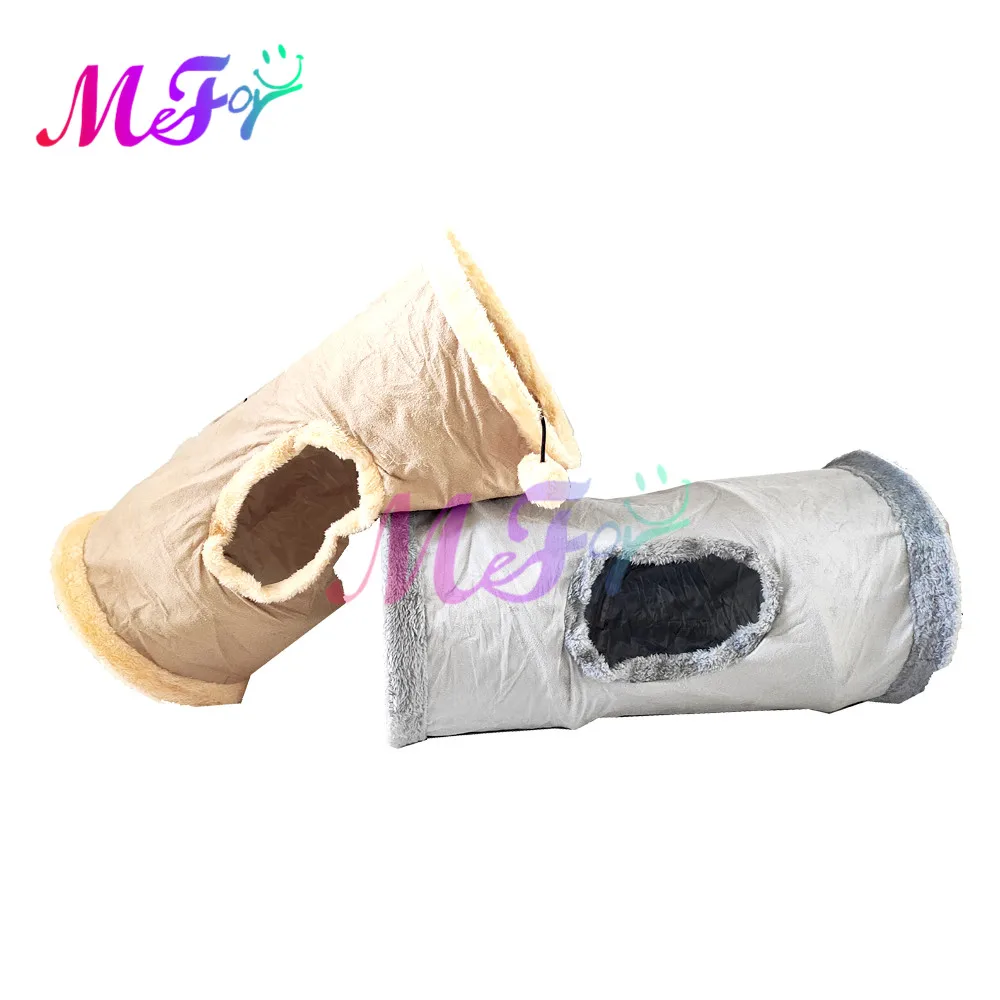 Cat Tunnel Toy Funny Pet 2 fori gioca tubi palle giocattoli pieghevoli per gattini per cuccioli furetti coniglio gioca tubi per Tunnel per cani