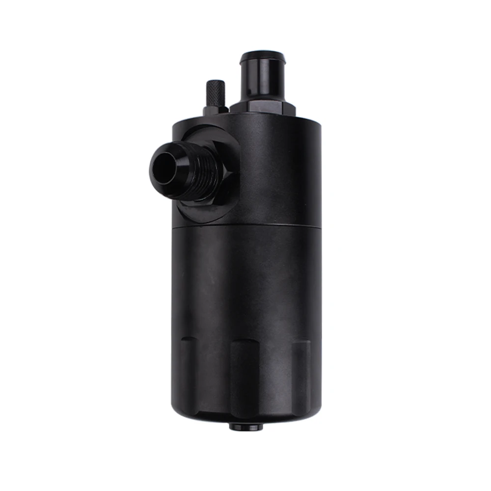 600ml Aluminum Baffled Car Oil Catch Can Tank Separator Reservoir Oil Catch Tank with Drain Valve Breather RS-OCC052