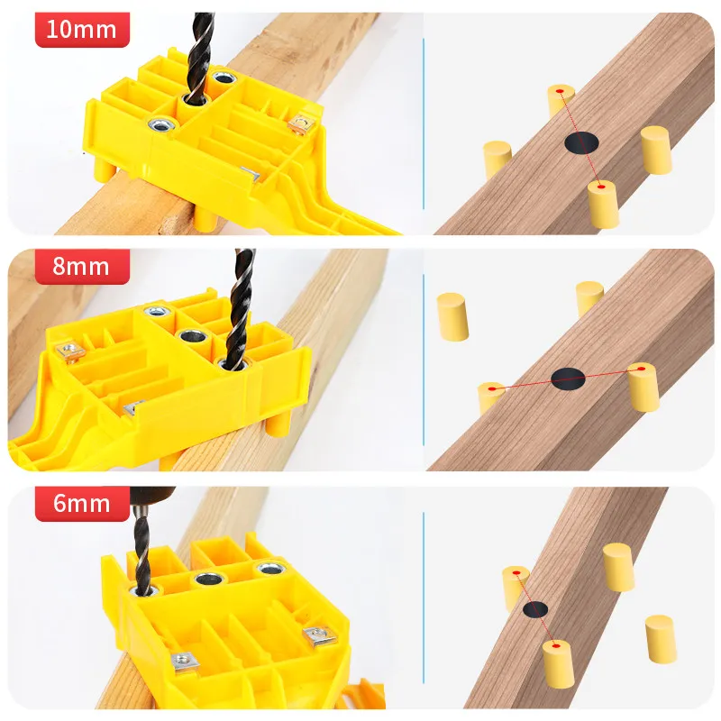 Guida per trapano regolabile localizzatore di punzonatura maschera per la lavorazione del legno portatile per giunti di centraggio in legno