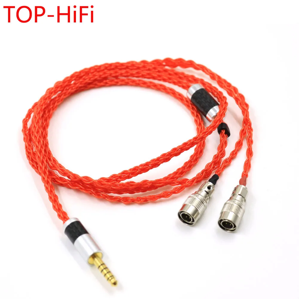 TOP-HiFi 2.5/3.5/4.4//4pin XLR Balanced UPOCC Silver Plated  Headphone Upgrade Cable For Mr Speakers Ether Alpha Dog Prime