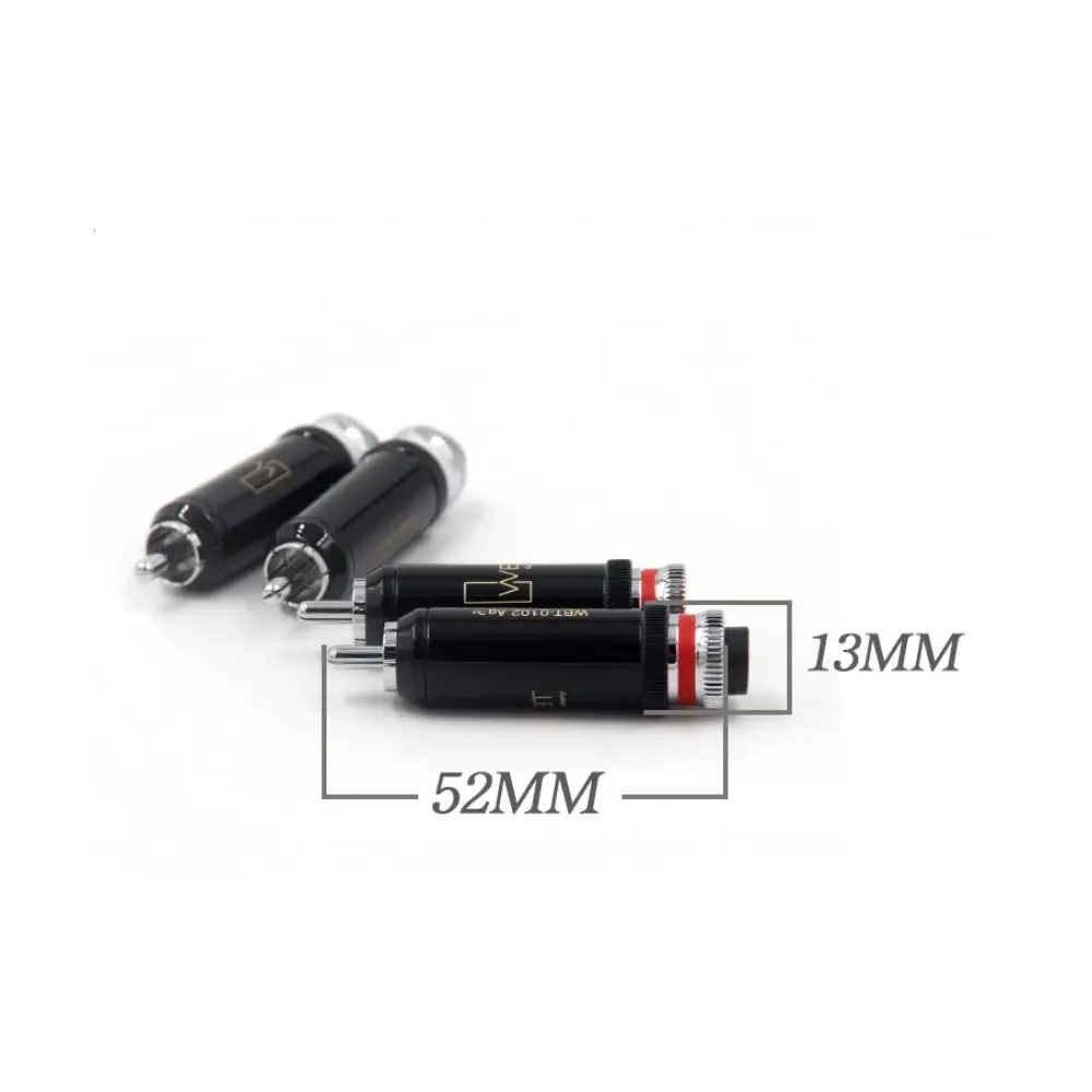 HiFi WBT-0102 silver plated brass rhodium RCA plug lock welded audio / video plug connector TV tuner output plug hi fi DIY