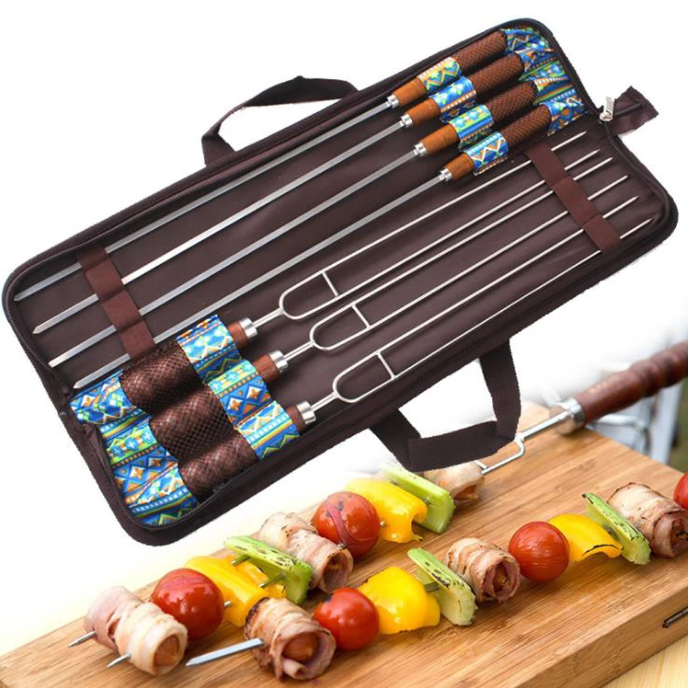 

Stainless Steel BBQ Set Barbecue Grilling Tools Set BBQ Utensil Accessories Camping Outdoor Barbecue Needle Tool Kit With Bag