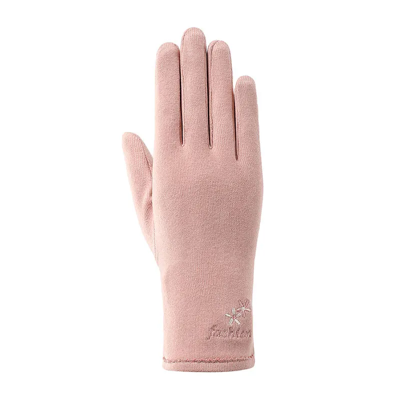 Women Winter Keep Warm Soft Breathable Touch Screen Driving Gloves Female Elegant Snowflake Embroidery Sport Cycling Mittens I14