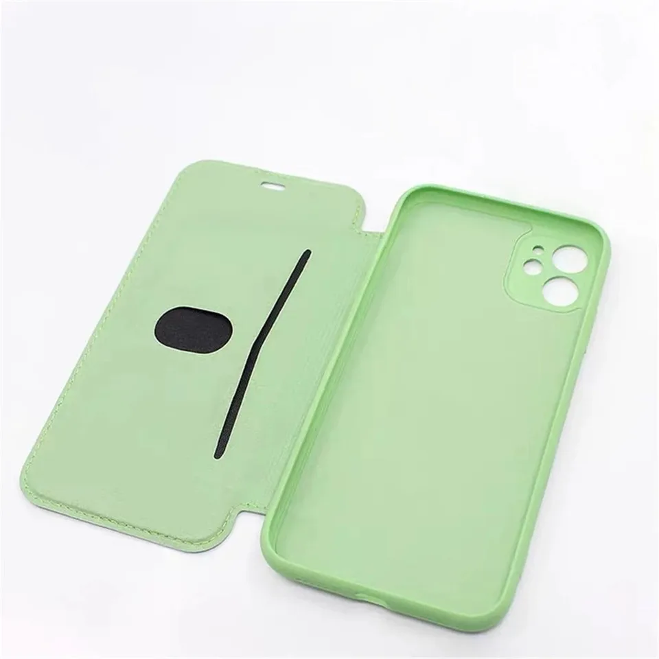 Luxury Original Liquid Silicone Flip Case For iPhone 15 14 13 12 11 Pro Max XS XR 8 7Plus 12 Mini Wallet Card Holder Book Cover