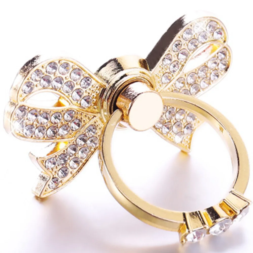 Kim Cương Bướm Kim Loại Điện Thoại Di Động Nhẫn Điện Thoại Thông Minh Đứng Ổ Cắm Cho iPhone Samsung Huawei Xe Đứng