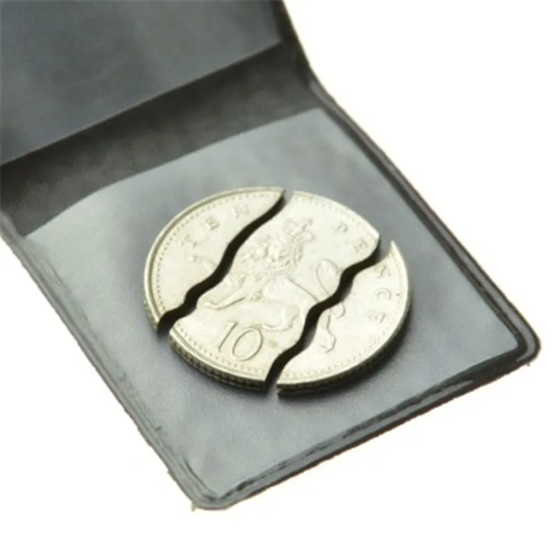 

Three Folding Coin Bite Out Coin Penny Version Coin To Bottle Magic Tricks Close Up Accessories Illusion Mentalism