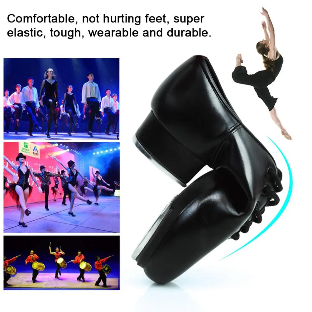 Chất Liệu Da Tập Giày Nữ Chia Đế Jazz Tap Dance Giày Người Lớn/Unisex Phối Ren Nữ Tập Giày nhảy Múa Giày