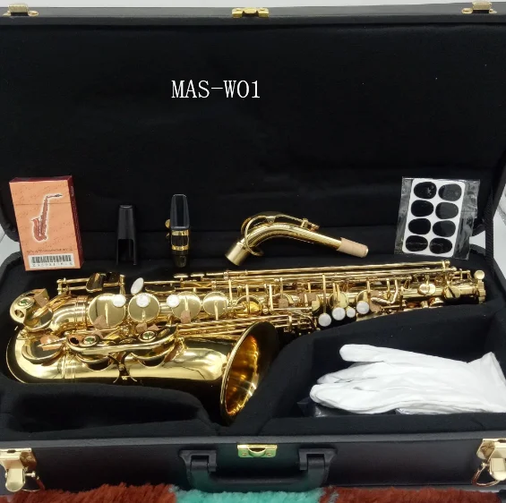 

Music Fancier Club Alto Saxophone MAS-WO1 Gold Lacquer With Case Sax Alto Mouthpiece Ligature Reeds Neck Musical Instrument