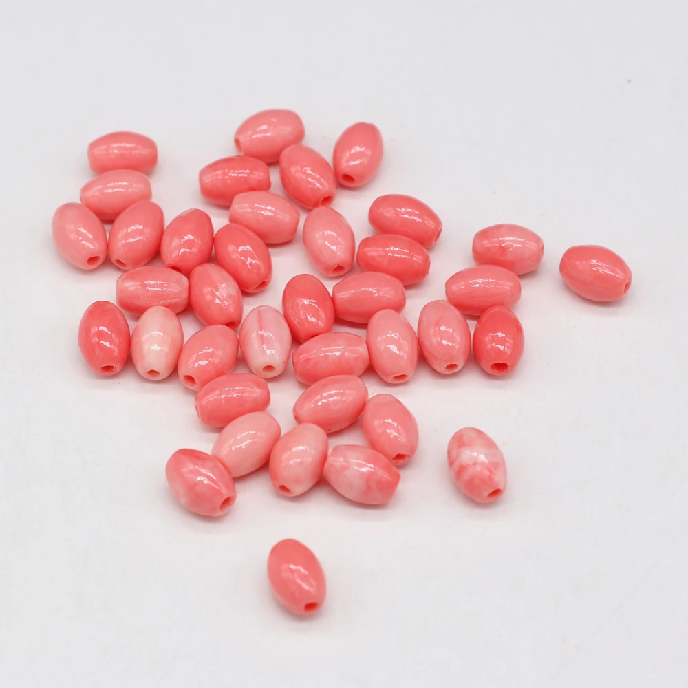 Natural Coral beads cylindrical pink smooth Through hole Loose Spacer Beads for Jewelry Making DIY Bracelet Necklace Accessories