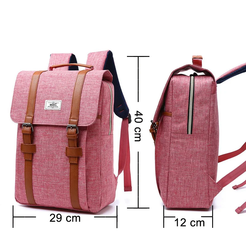 Women Canvas Backpack Casual Rucksacks Female 15 inch laptop Backpacks College Student School bags for Teenagers Backpack Women