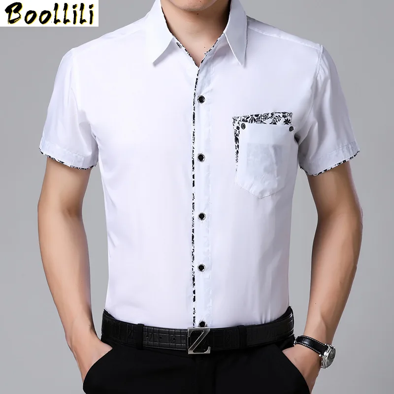 

Casual 2023 Men Short Summer Sleeved Solid shirt Social Business Dress Brand Men Clothing Plus Large Size M-5XL 6XL 7XL 8XL