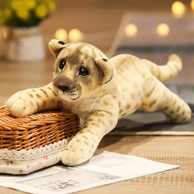 Lifelike Soft Stuffed Leopards Lions Tiger Wild Animal Plush Toys for Birthday Gifts