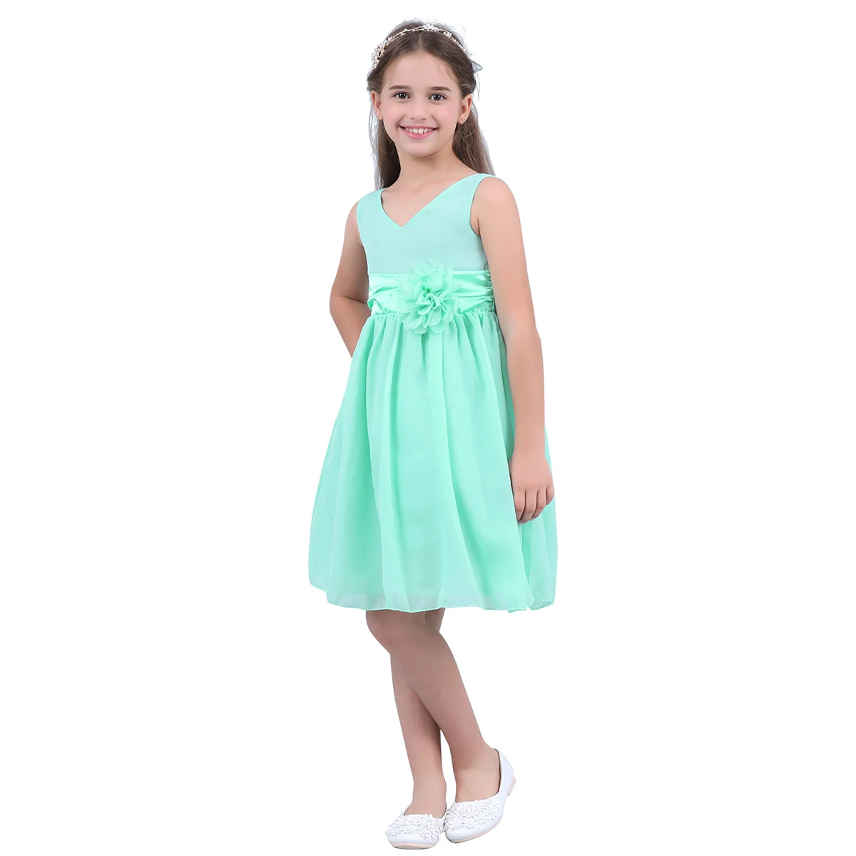 iiniim Kids Dresses for Girls Summer Party Dress Floral Princess Dresses Toddler Weeding Vestido de festa Children's Clothing