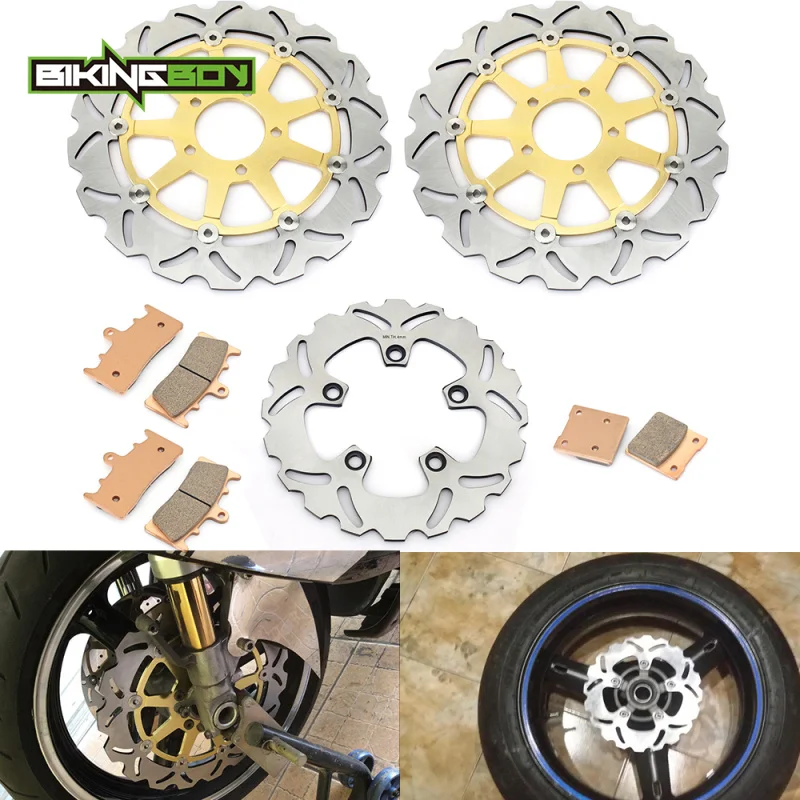 BIKINGBOY Front Rear Brake Discs Disks Rotors + Pads For GSX1300R Hayabusa 99 00 01 02 03 04 05 06 07 08 09 10 11 12 13 14 15 16