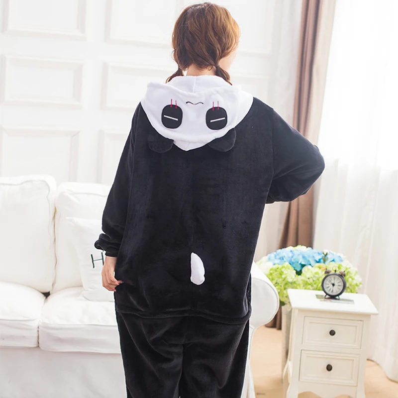 Monos con capucha de una pieza para adultos y niñas, ropa de dormir de Panda, Onesies de animales de dibujos animados, pijamas de invierno