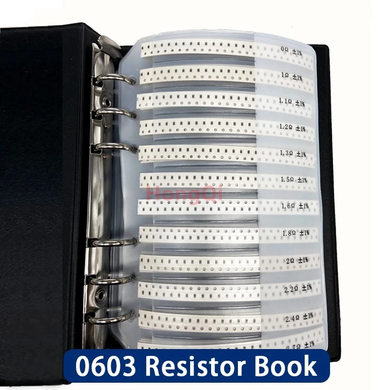 Resistor Kit Smd Book 0805 Chip Resistor Assortment Kit 0201 0402 0603 1206 1% FR-07 SMT 170 Values 0R-10M Smd Sample Book