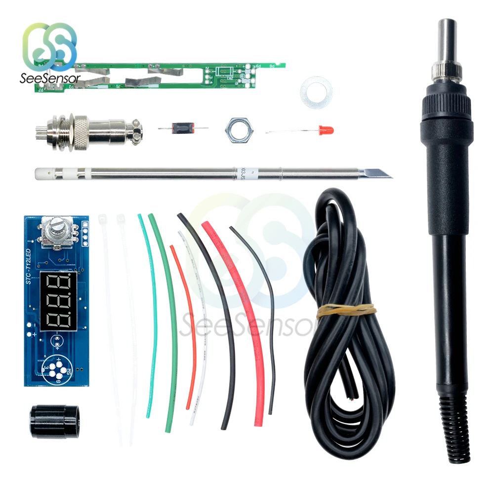 

Digital Electric Soldering Iron Station Temperature Controller DIY Kits for HAKKO T12 Handle with LED Vibration Switch