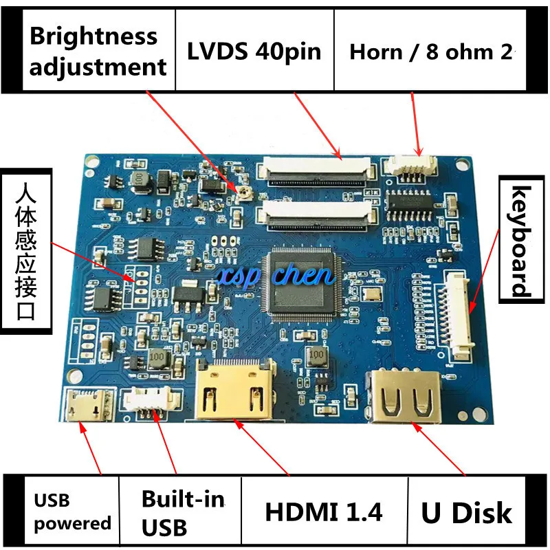 Imagem -03 - Ips Tela Lcd Hj080ia01e He080ia-01d 1024*768 hd Lcd Monitor Hdmi Mais u Unidade de Controle de Disco Placa Micro-usb5v 8-inch