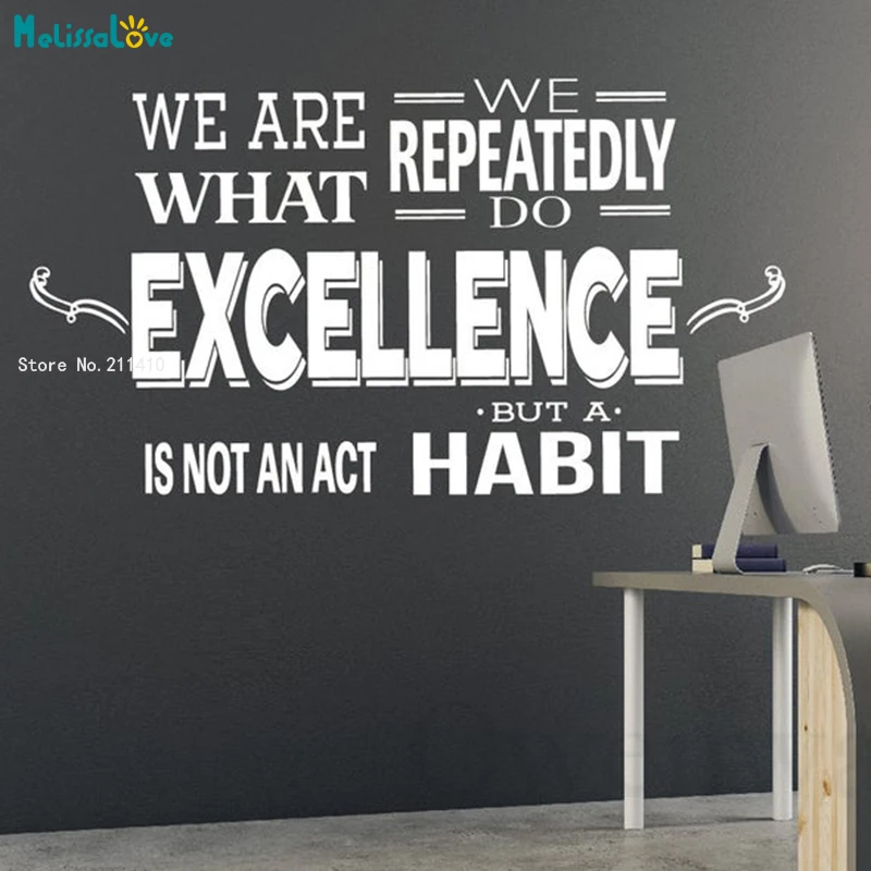 Excellence Office Wall Decal Develop a Good Habit Study Room Vinyl Sticker Home Living Room Murals Removable YT6204