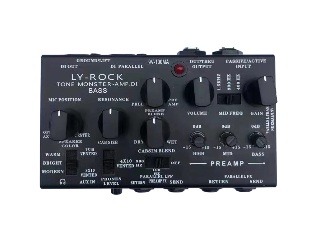 LYR PEDALS ly rock ,Bass Guitar pedal, Electric BASS Guitar audio workstation,Professional effect pedal,Black, True Bypass