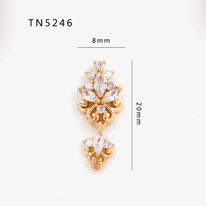 

5pcs TN5246 Flower Tassel Alloy Zircon Nail Art Crystals Nail Jewelry Rhinestone Nails Accessories Supplies Decorations Charms