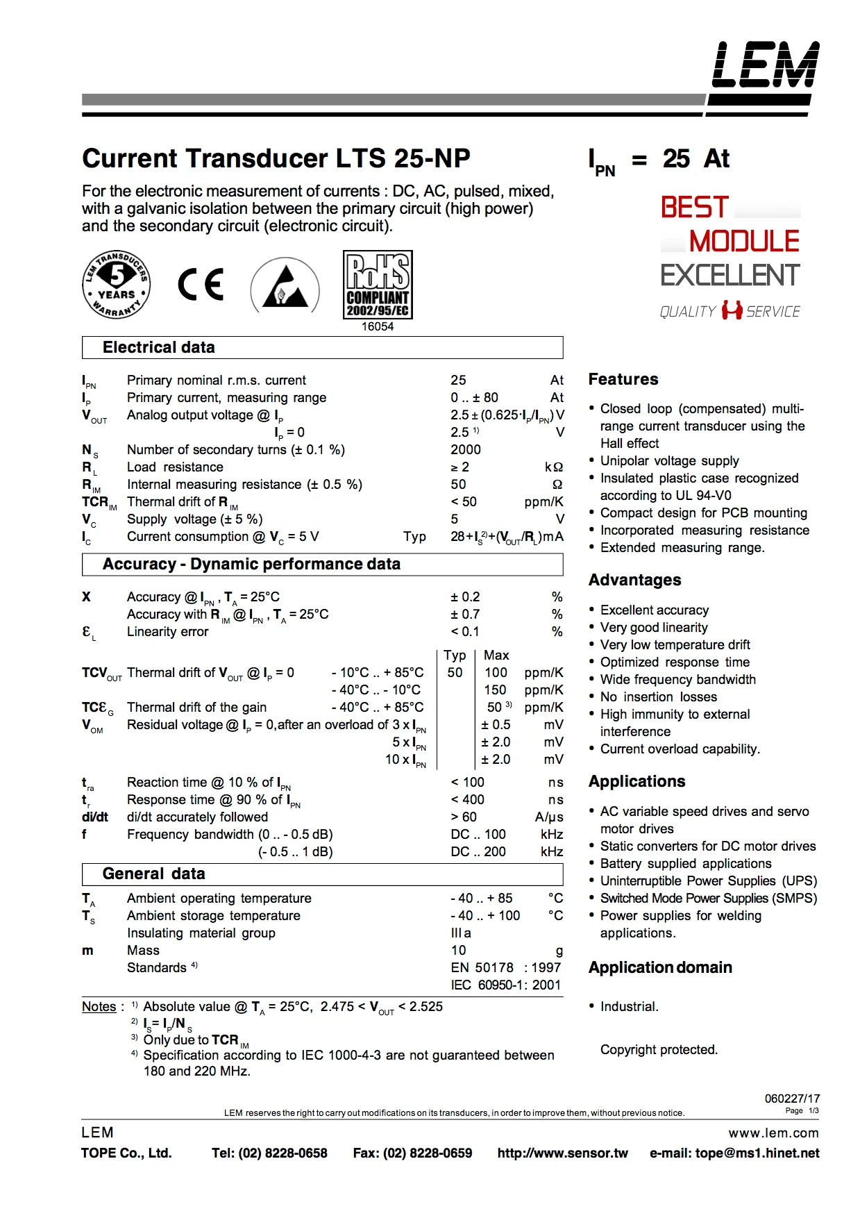 1PCS LTS25-NP NEUE 100% Qualität Assurance