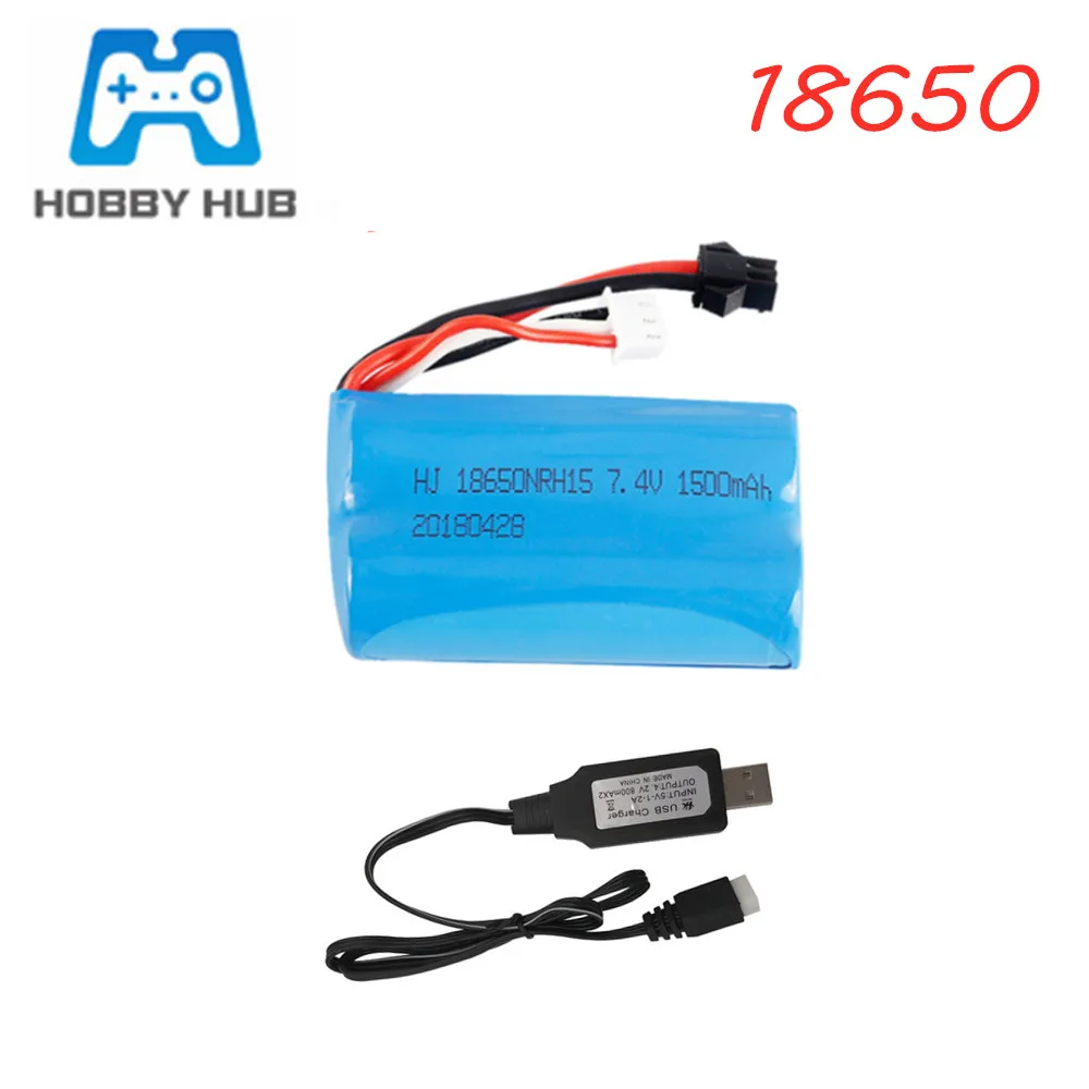 7.4V 1500mAh Lipo Battery For Udi U12A Syma S033g Q1 TK H101S RC Toys Boats Cars Tanks Drone Part 2s 18650 7.4V Battery SM Plug