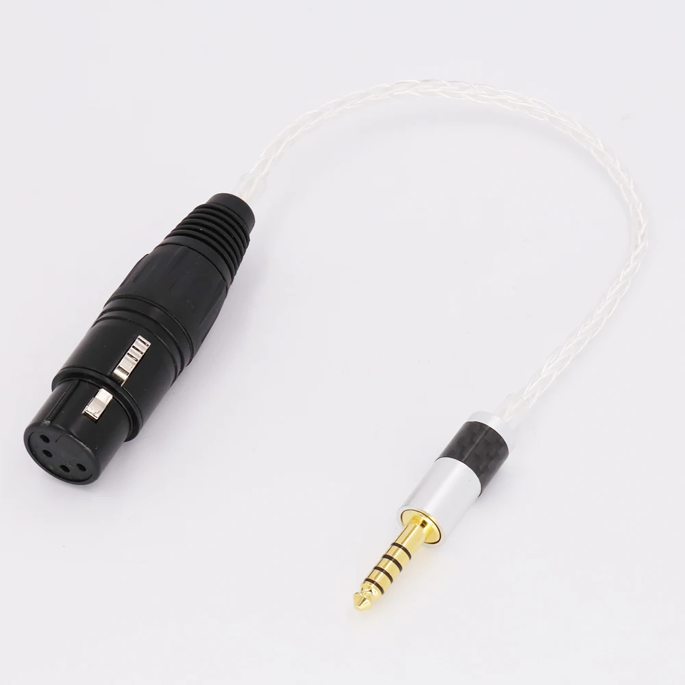 New HIFI Carbon Fiber 4.4mm Balanced Male to 4-Pin XLR Balanced Female Audio Adapter Cable 4.4mm to XLR Connector Cable