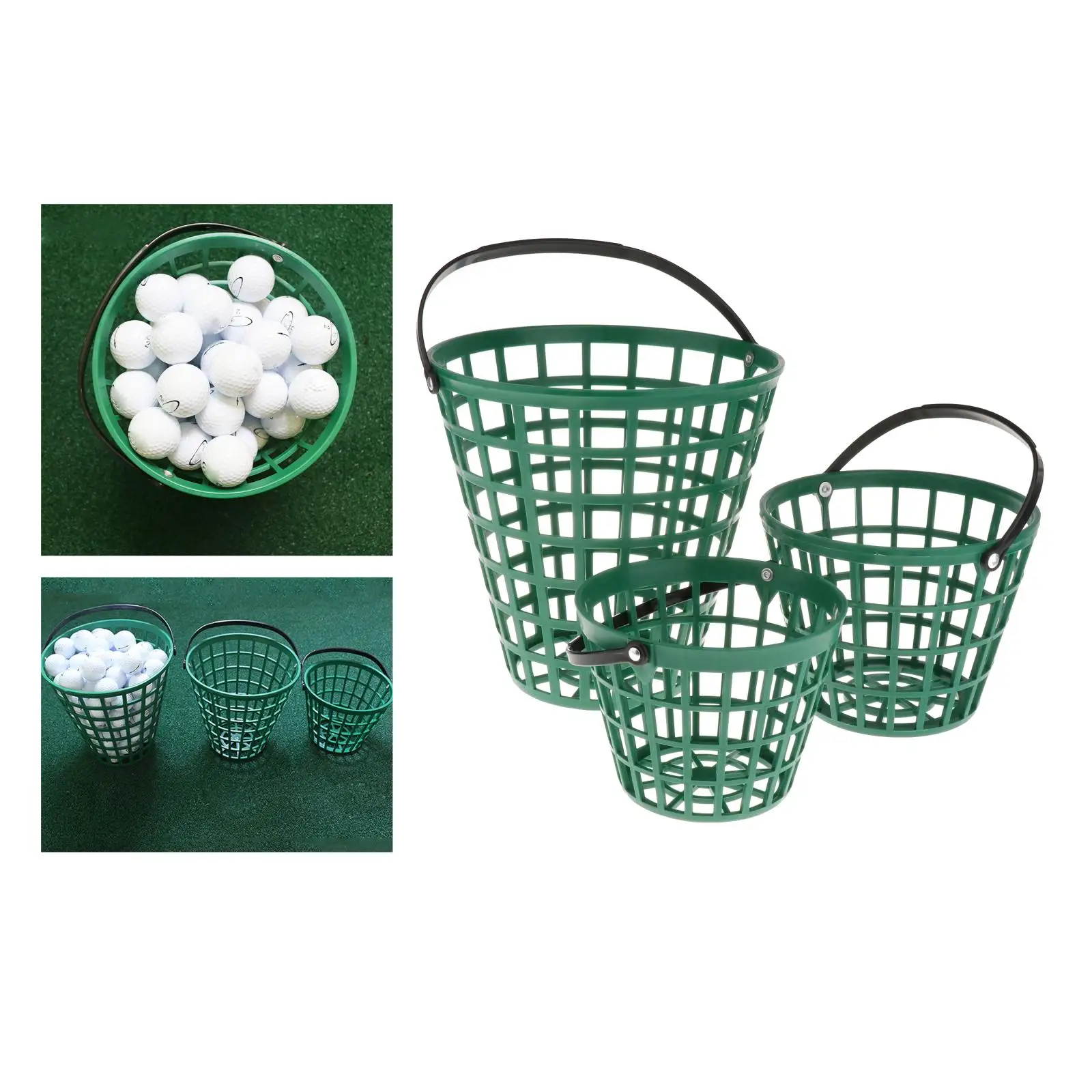 Solid Golf Range Basket, Golf Ball Tennis Balls, Egg Collection Carrying Buckets Golf Balls Storage Container with Carry Handle